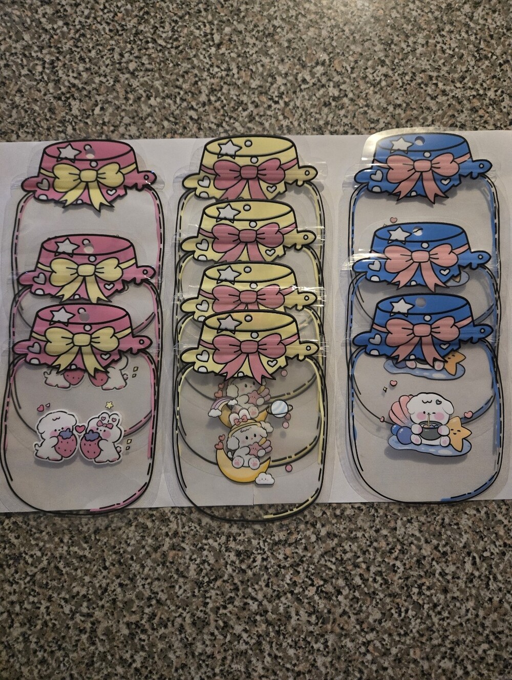 10 Cute Snack Zip Lock Bags - Pink, Yellow, Blue - Picture 3 of 9